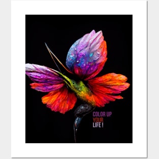 Beautiful and colorful butterfly -  motivational quote to make you happy! Posters and Art